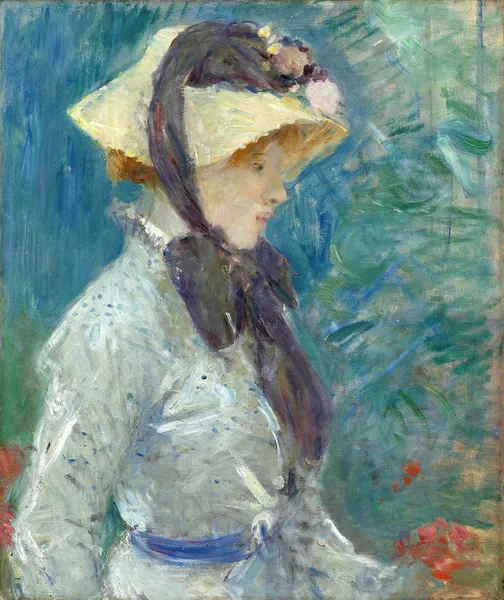 Young Woman with a Straw Hat av Berthe Morisot