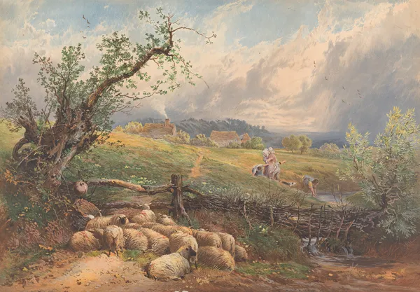 Children at the Spring av Myles Birket Foster