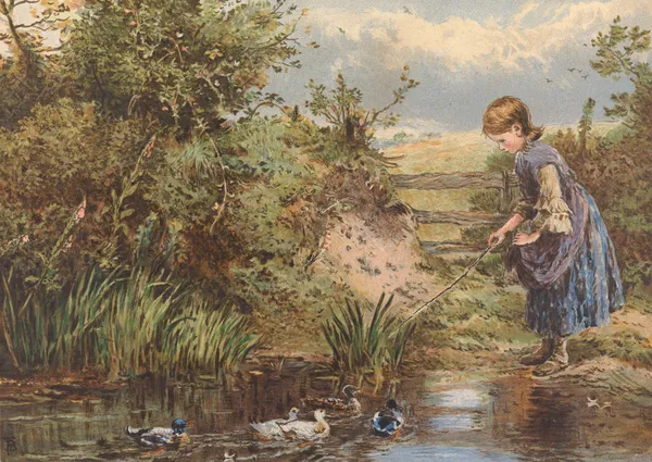 Feeding the Ducks av Myles Birket Foster
