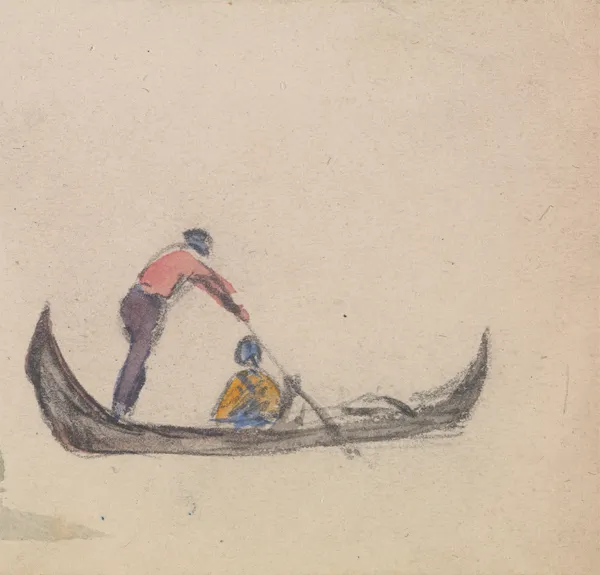 One of a Group of Three Studies of Gondolas.. av Myles Birket Foster