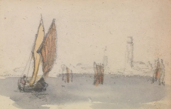 One of a Group of Three Studies on the Venetian Logoon.. av Myles Birket Foster
