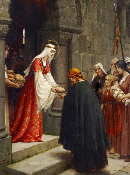 The Charity of Saint Elizabeth of Hungary av Edmund Blair Leighton