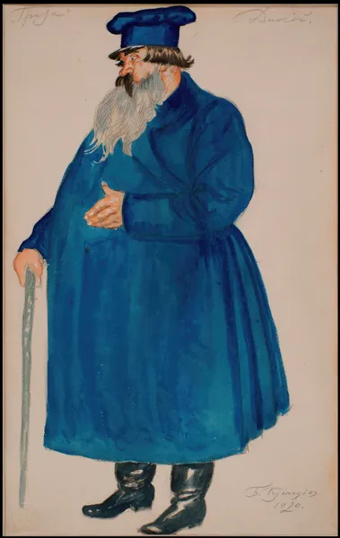 Costume Design for the Merchant Dikoy from Alexander Ostrovsky’s Play ‘The Storm’ av Boris Kustodiev