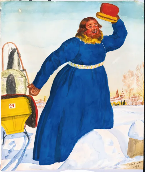 The Coachman av Boris Kustodiev