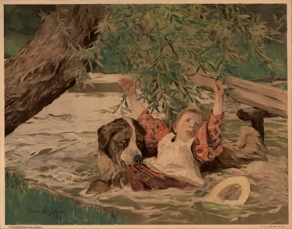 The child and the dog av Bruno Liljefors