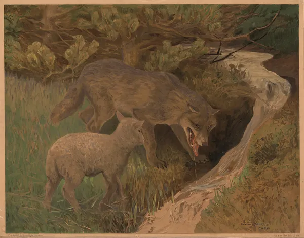 The Wolf and the Lamb av Bruno Liljefors
