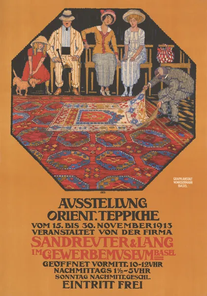 Ausstellung Orient. Teppiche – Veranstaltet von der Firma Sandreuter & Lang – im Gewerbemuseum av Burkhard Mangold