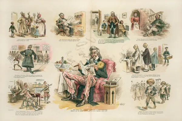 The glad Thanksgiving of some personages from Puck’s pages av Frederick Burr Opper