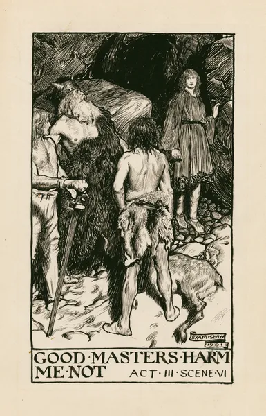 Cymbeline; Good masters harm me not Act III Scene VI av Byam Shaw