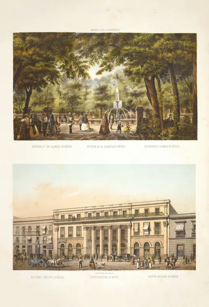 Interior of the Alameda of Mexico ; National Theatre of Mexico. av C. Castro