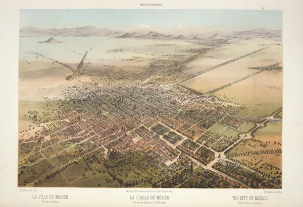 The City of Mexico, taken from a balloon. av C. Castro