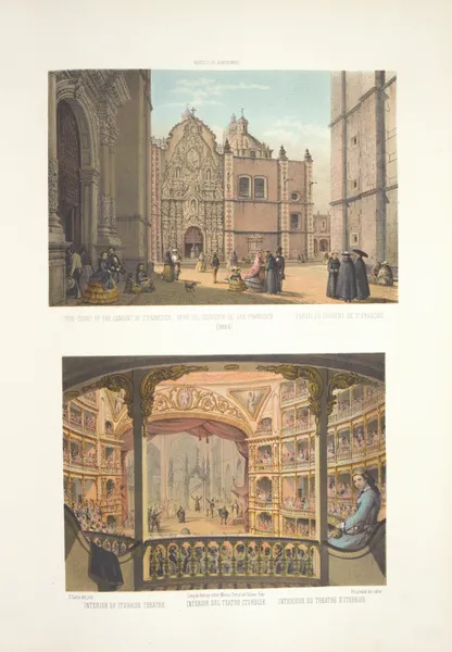 Tore-court of the convent of St. Francisco ; Interior del Teatro Iturbide av C. Castro