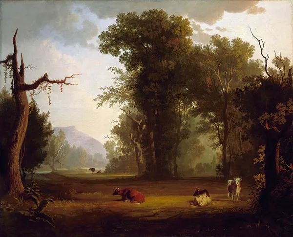 Landscape with Cattle av George Caleb Bingham