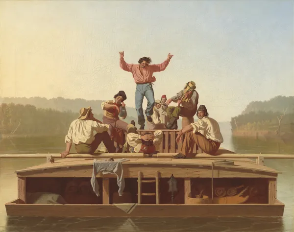 The Jolly Flatboatmen av George Caleb Bingham