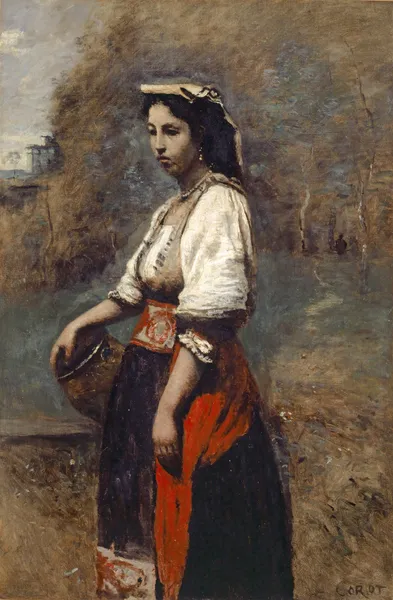 Italian Woman at the Well av Jean-Baptiste-Camille Corot