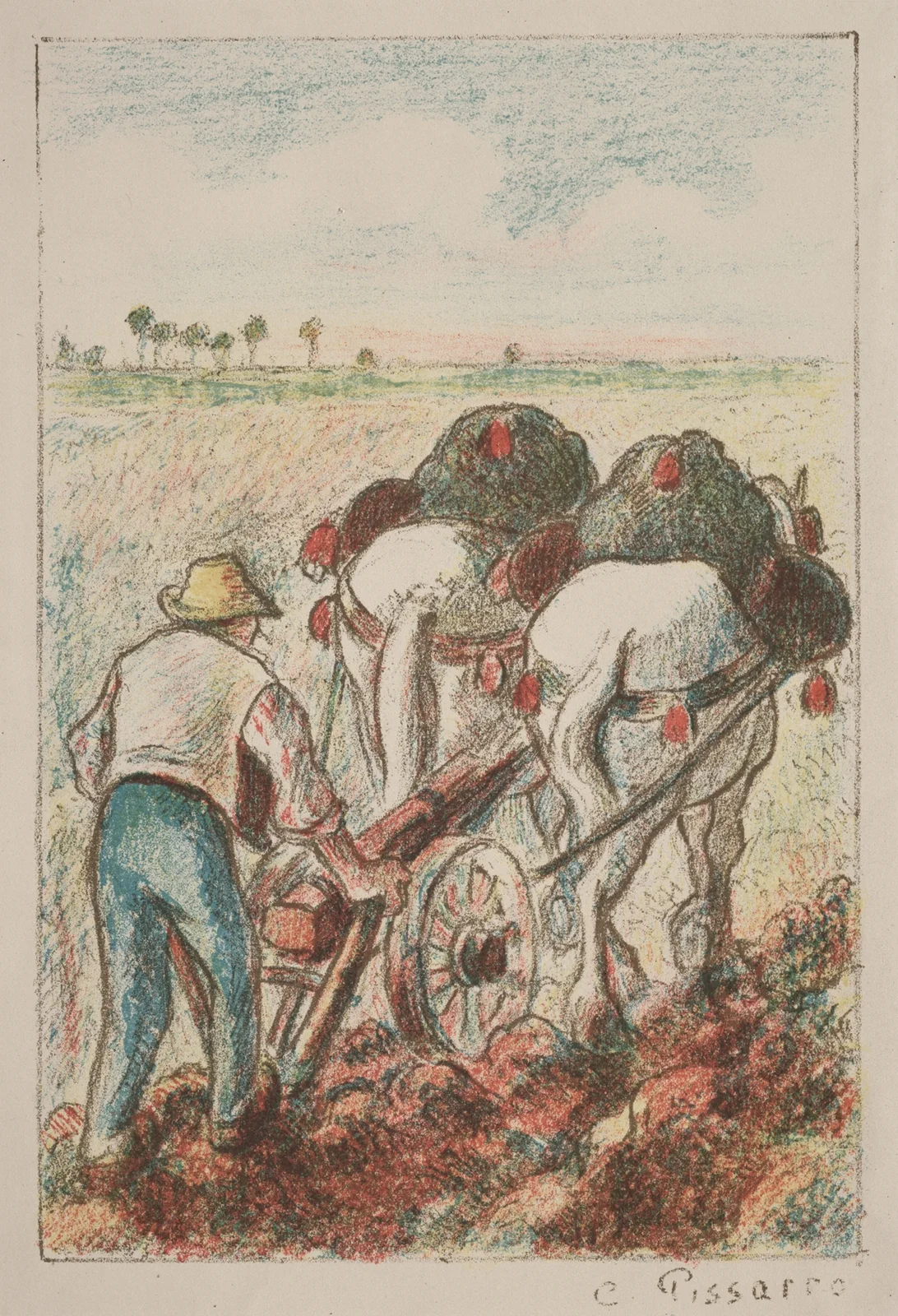 La Charrue av Camille Pissarro