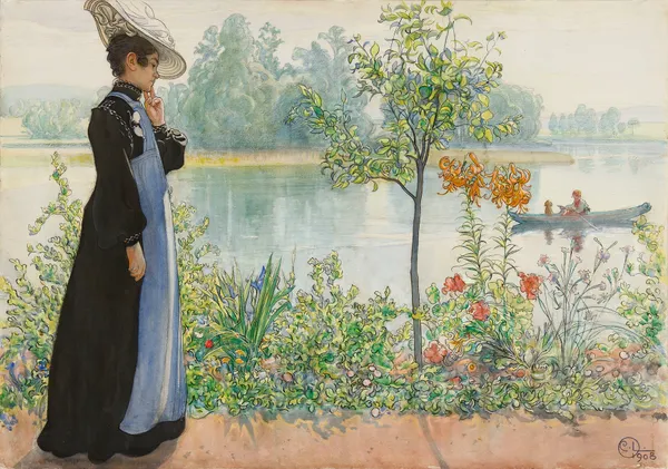 Karin By The Shore av Carl Larsson