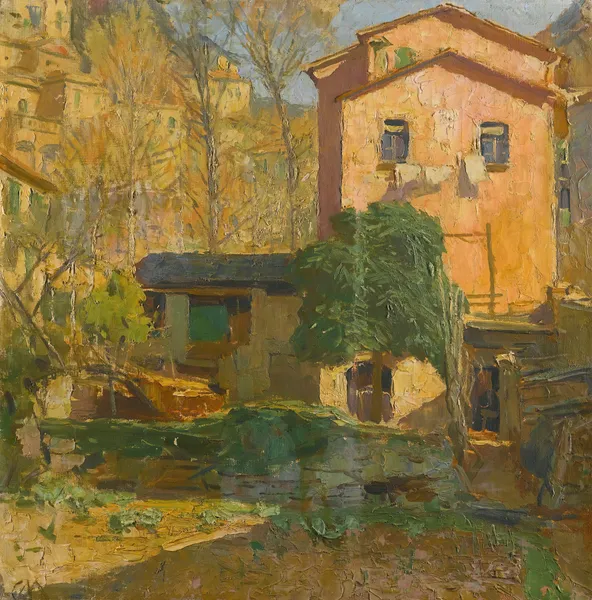 Landscape in the Riviera Ligure, Italy av Carl Moll
