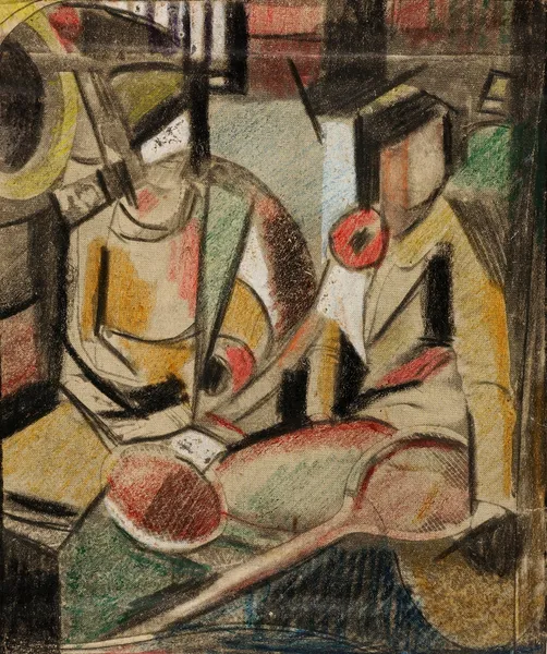 Abstract–Two Women with Tennis Racquets av Carl Newman