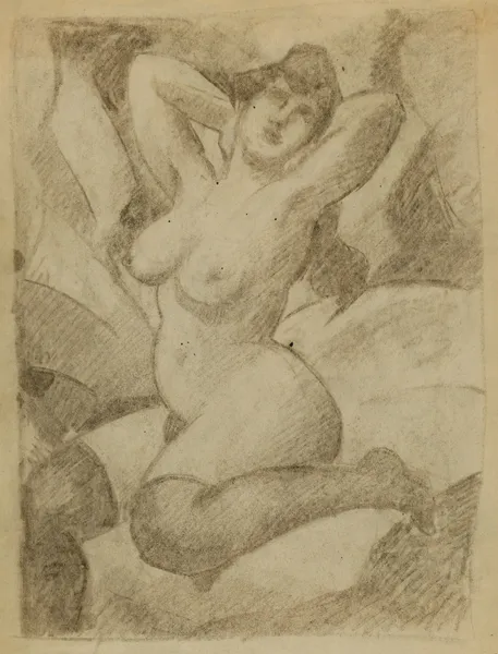 Female Nude with Black Stockings av Carl Newman