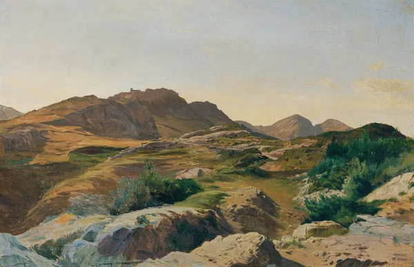 Landschaft im Sabinergebirge av Carl Schuch