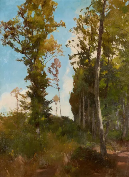 Waldlichtung bei Purkersdorf av Carl Schuch