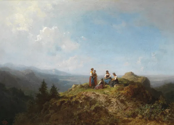 Dirndln auf der Alm av Carl Spitzweg
