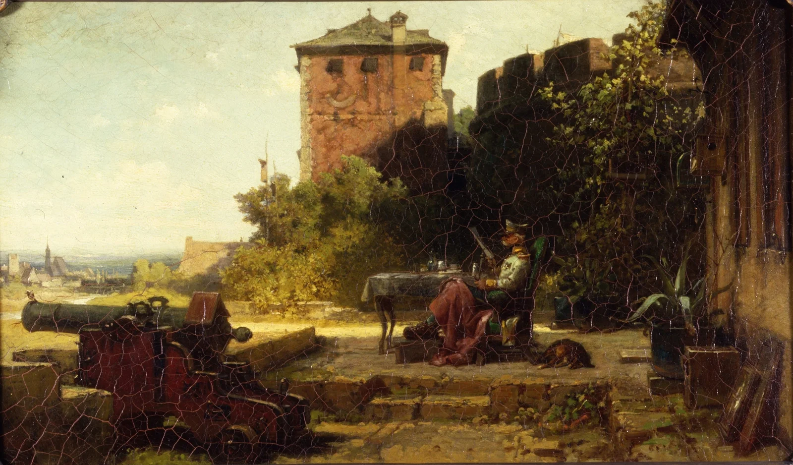 The old Fortress Commandant av Carl Spitzweg