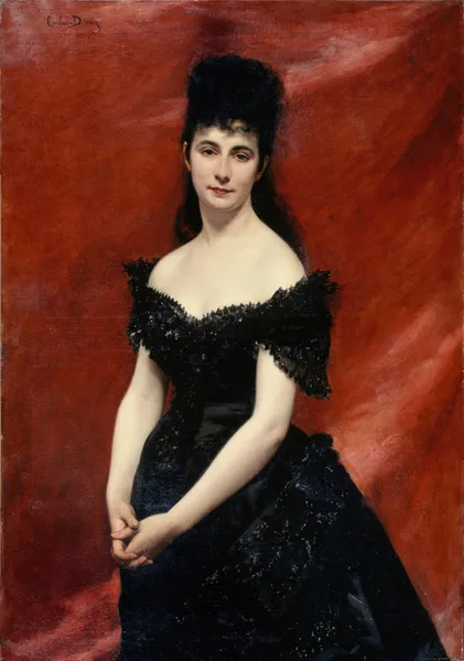 Portrait de Léonie Dufresne, baronne le Vavasseur, puis marquise de Vaucouleurs de Lanjamet av Carolus-Duran