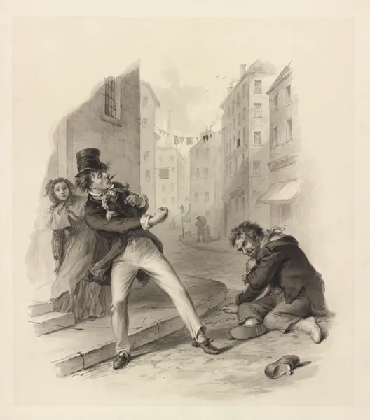 Dick Swiveller and Quilp. ‘Whether he wanted any more’ av Felix Octavius Carr Darley
