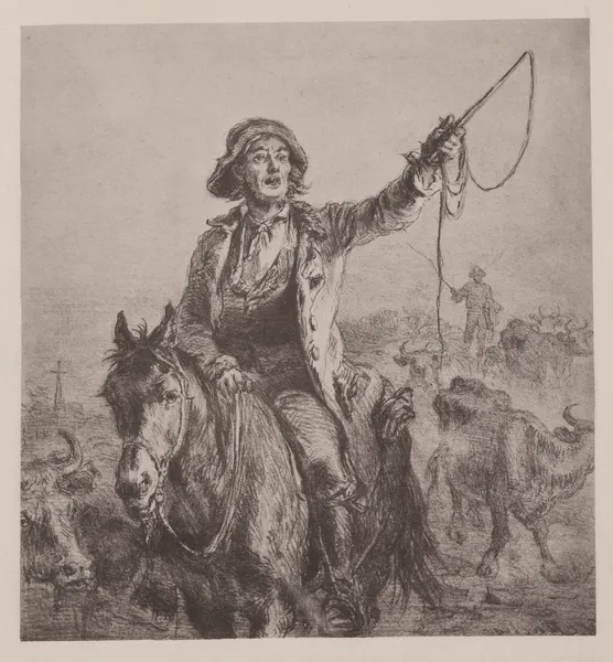 Herdsman driving cattle av Felix Octavius Carr Darley