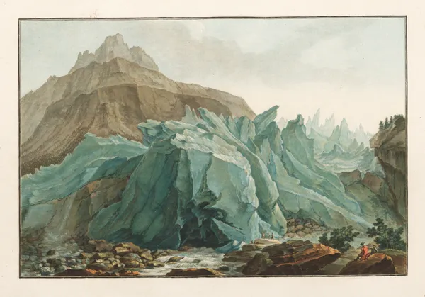 La Lutschinen sortant du Glacier inférieur du Grindelwald av Caspar Wolf