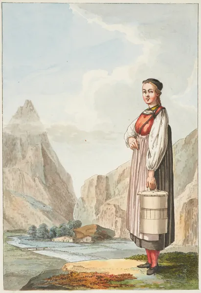 Laitiere d’Oberhasli, Canton de Berne av Caspar Wolf