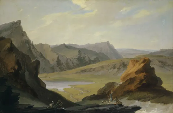 View from the Talistock upon the Lake of Melch av Caspar Wolf