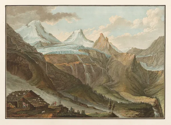 Vue de Breit-Lauwinen Contre le Glacier du Breithorn av Caspar Wolf