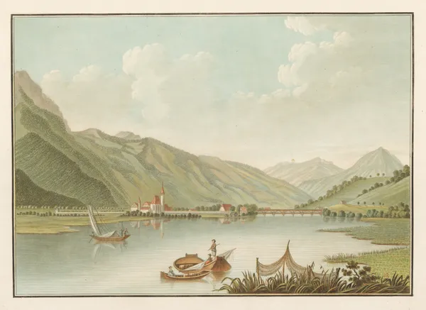 Vue de Interlaken sur le Lac de Brienz av Caspar Wolf