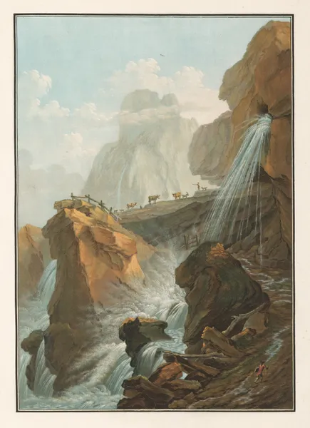 Vue de la Chute du Torrent de Gelten av Caspar Wolf