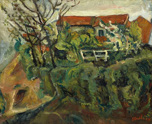 Maisons dans un paysage av Chaïm Soutine