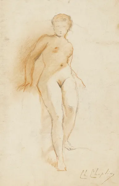 Etude de femme nue av Charles Chaplin
