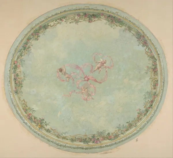 Ceiling Design for the Pless Chateau, Silesia (19th Century) av Jules-Edmond-Charles Lachaise