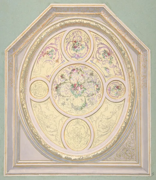 Design for a ceiling (19th Century) av Jules-Edmond-Charles Lachaise