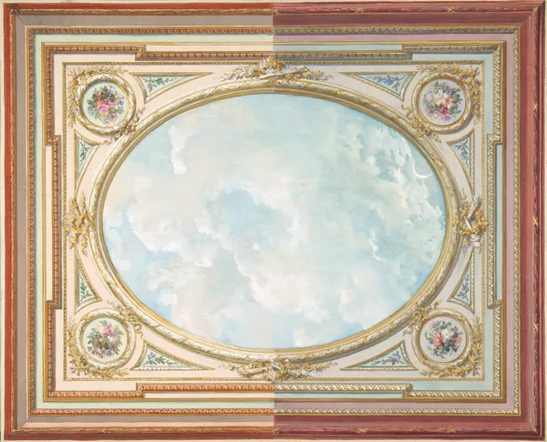 Design for a ceiling of trompe l’oeil sky (19th Century) av Jules-Edmond-Charles Lachaise