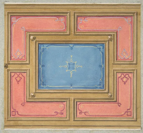 Design for a paneled ceiling (19th Century) av Jules-Edmond-Charles Lachaise
