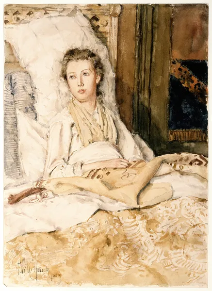 Maud Sewing av Childe Hassam