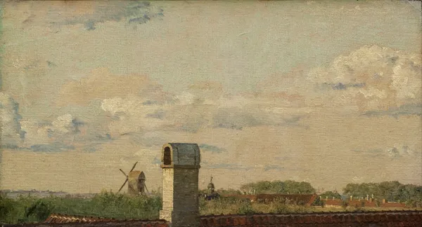 View from a Window in Toldbodvej Looking Towards the Citadel in Copenhagen av Christen Købke