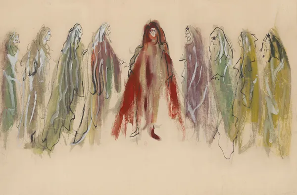 La Sylphide – maquette de costume – neuf sorcières av Christian Bérard