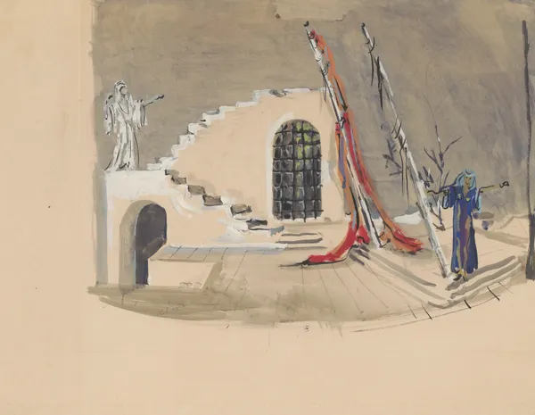 Sodome et Gomorrhe – maquette de décor – structure avec escalier, acte 2 av Christian Bérard