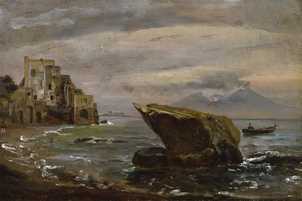 Beach near Posillipo av Johan Christian Dahl