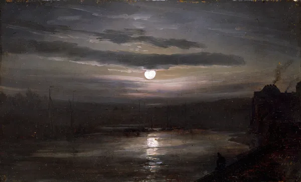 The Elbe in Moonlight av Johan Christian Dahl