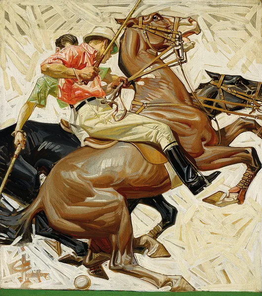 Polo Players on Horseback av Joseph Christian Leyendecker